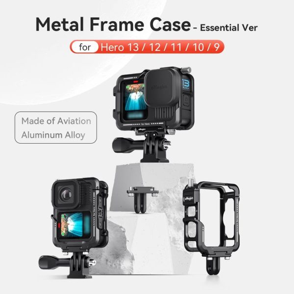 AMagisn Essential Ver Metal Rabbit Cage for GoPro HERO13 Black / HERO12 Black / HERO11 Black / HERO10 Black / HERO9 Black (Black) - Image 2