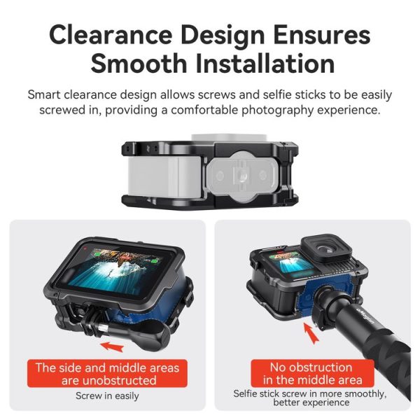AMagisn Essential Ver Metal Rabbit Cage for GoPro HERO13 Black / HERO12 Black / HERO11 Black / HERO10 Black / HERO9 Black (Black) - Image 9