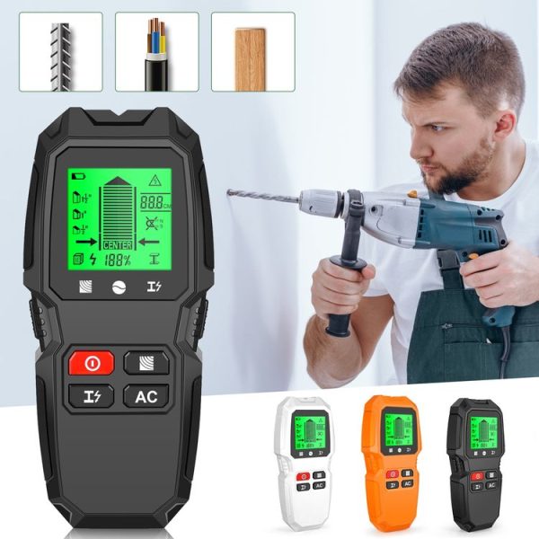 HW-QB6 5 In 1 Wall Scanner Handheld Stud Finder Wood Current Metal Live Wires Detection (Black) - Image 2