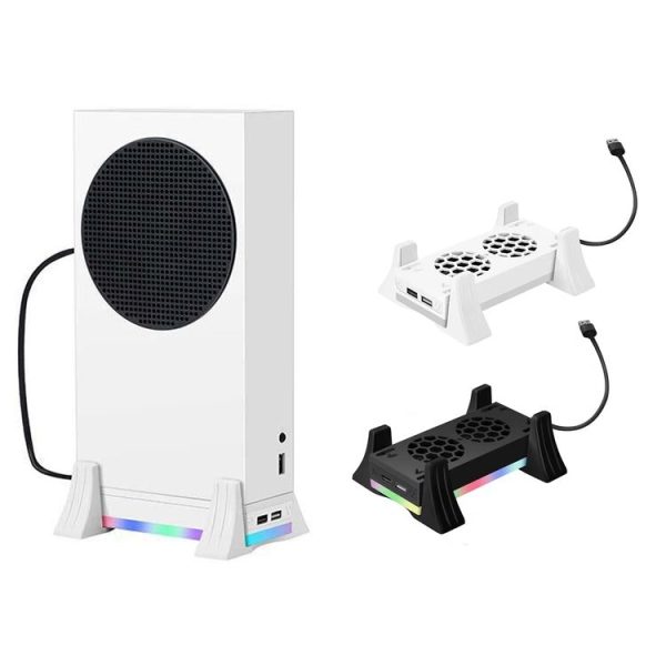 XBOX Series S Console Base Cooling Fan Built-in LED Light Strip (White) - Image 2