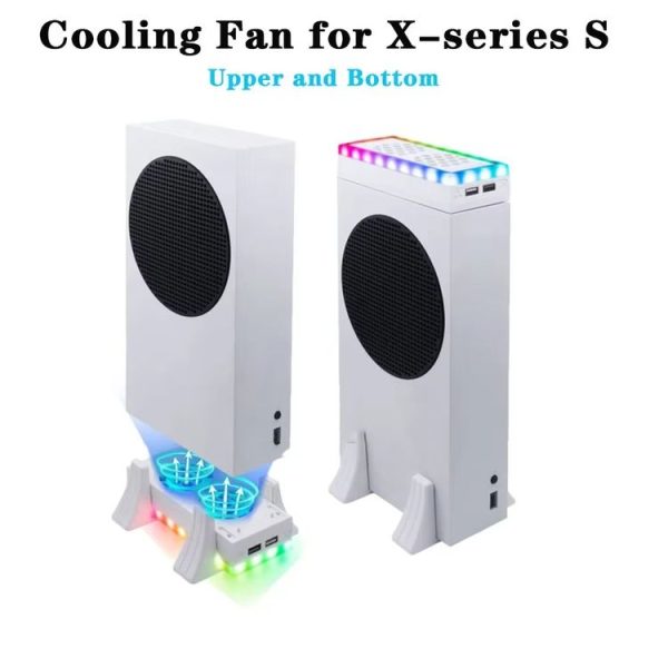 XBOX Series S Console Base Cooling Fan Built-in LED Light Strip (White) - Image 3
