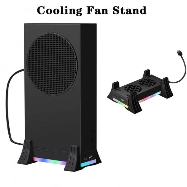 XBOX Series S Console Base Cooling Fan Built-in LED Light Strip (White) - Image 5