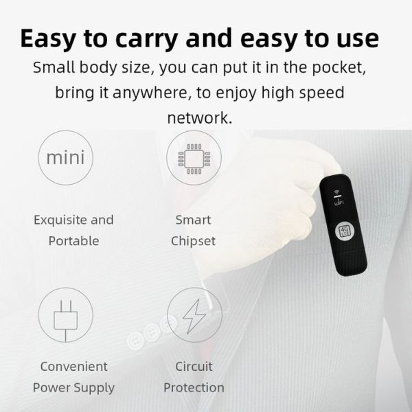 Global Edition 4G UFI LTE WiFi Dongle Wireless Router Plug-in NIC Router (White) - Image 7