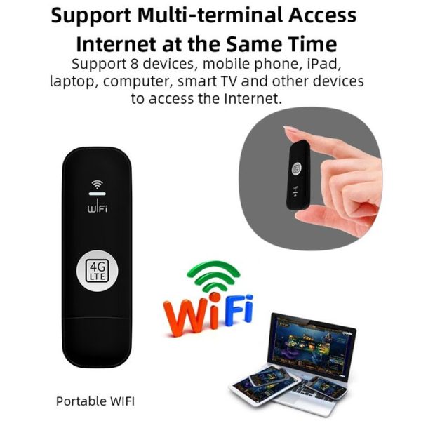 Global Edition 4G UFI LTE WiFi Dongle Wireless Router Plug-in NIC Router (White) - Image 9