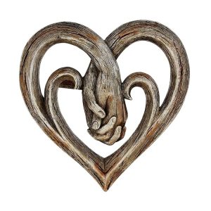 20 x 20cm Hand Holding Hand Heart Shaped Wooden Wall Decoration Crafts Pendant