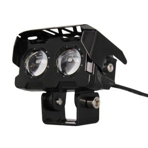 20W Motorcycle Spotlight High Bright Two Color Modified External Waterproof LED Lens Headlight (Always Bright - 3 Wire)