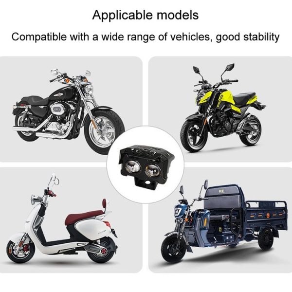 20W Motorcycle Spotlight High Bright Two Color Modified External Waterproof LED Lens Headlight (Always Bright - 3 Wire) - Image 10