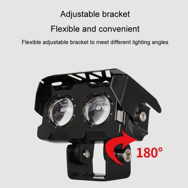 20W Motorcycle Spotlight High Bright Two Color Modified External Waterproof LED Lens Headlight (Always Bright - 3 Wire) - Image 5