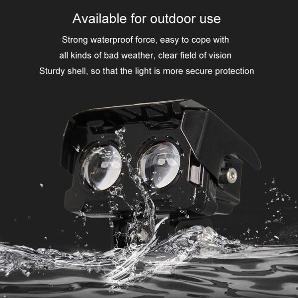 20W Motorcycle Spotlight High Bright Two Color Modified External Waterproof LED Lens Headlight (Always Bright - 3 Wire) - Image 8
