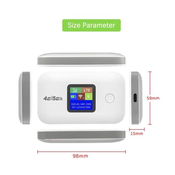 A8-EU Eurasian Version 4G Portable WiFi Wireless Type-C Plug And Play LTE Router Car Mobile Hotspot (Black) - Image 3
