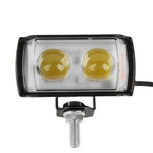 Motorcycle LED Spotlight External Mini Lens High Brightness Flash Headlight Driving Fog Lamps (2 Lens)