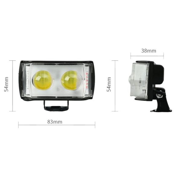 Motorcycle LED Spotlight External Mini Lens High Brightness Flash Headlight Driving Fog Lamps (2 Lens) - Image 3