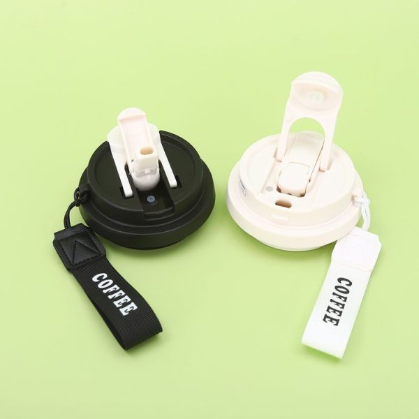 2.8 Inch Cup Mouth Straw Cup Lid Coffee Mug Replacement Lid With Hand Strip (White) - Image 4