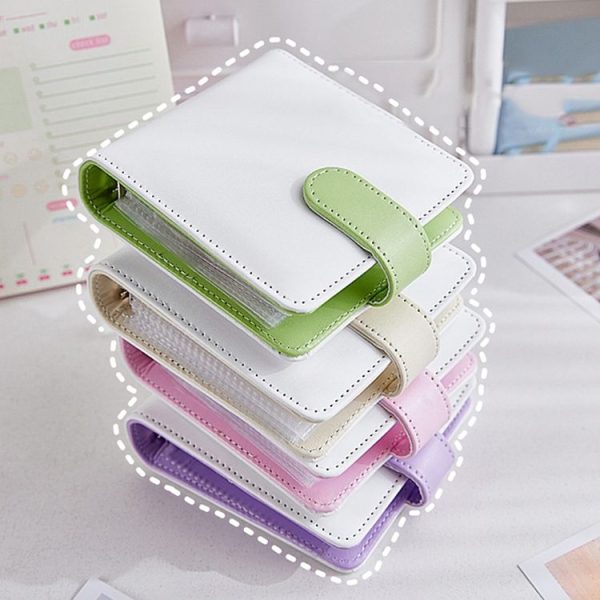 20 Loose-leaf PU Leather Multifunctional Storage Album (White Green) - Image 3