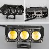 35W Motorcycle Spotlight Dual Color LED Headlight Triple Eye Waterproof Headlight, Model: Flashing- (2 Wires) - Image 3