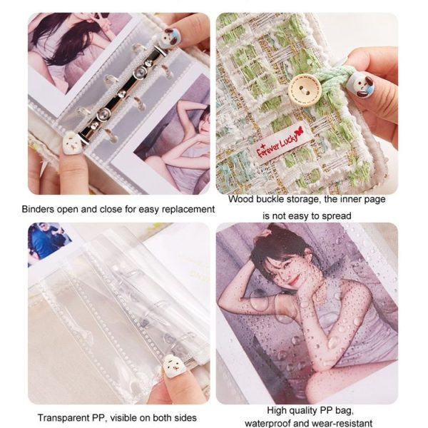 20 Loose-Leaf Storage Card Book Mini 3 Inch Photo Album (Pink) - Image 4