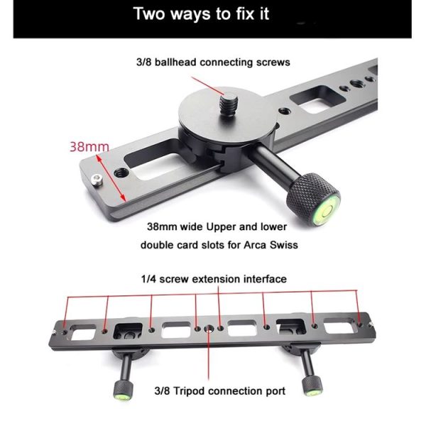 Double Camera Bracket Arca Swiss Quick Release Plate, Spec: Movable Base - Image 5