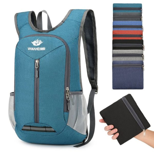 Vanaheimr Outdoor Lightweight Hiking Bag Foldable Storage Travel Casual Bag Large Capacity Light Shoulder Bag (Light Blue) - Image 2