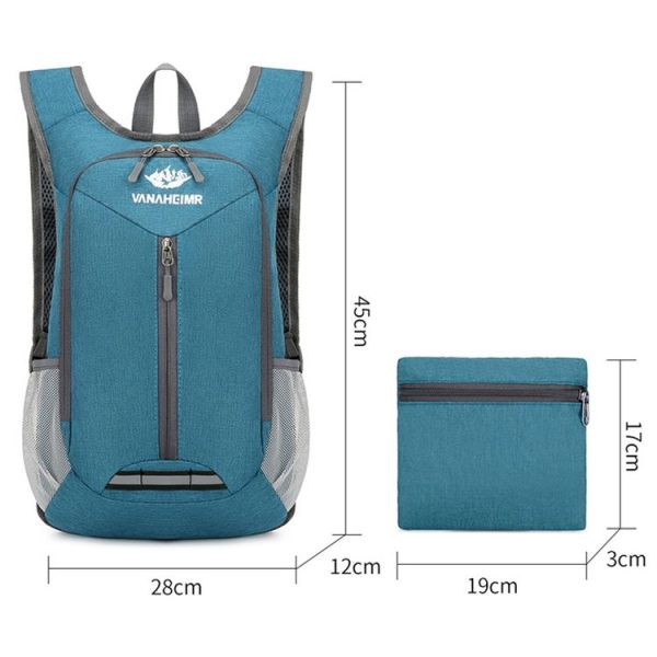 Vanaheimr Outdoor Lightweight Hiking Bag Foldable Storage Travel Casual Bag Large Capacity Light Shoulder Bag (Light Blue) - Image 3