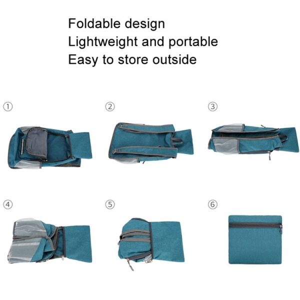 Vanaheimr Outdoor Lightweight Hiking Bag Foldable Storage Travel Casual Bag Large Capacity Light Shoulder Bag (Light Blue) - Image 6