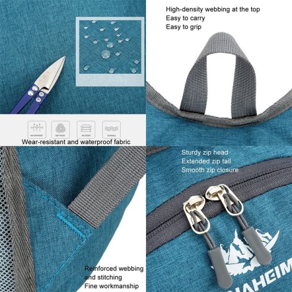 Vanaheimr Outdoor Lightweight Hiking Bag Foldable Storage Travel Casual Bag Large Capacity Light Shoulder Bag (Light Blue) - Image 8