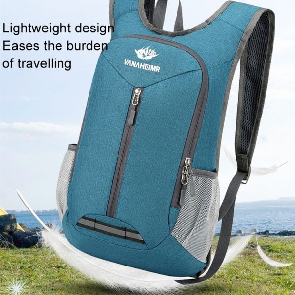 Vanaheimr Outdoor Lightweight Hiking Bag Foldable Storage Travel Casual Bag Large Capacity Light Shoulder Bag (Light Blue) - Image 9