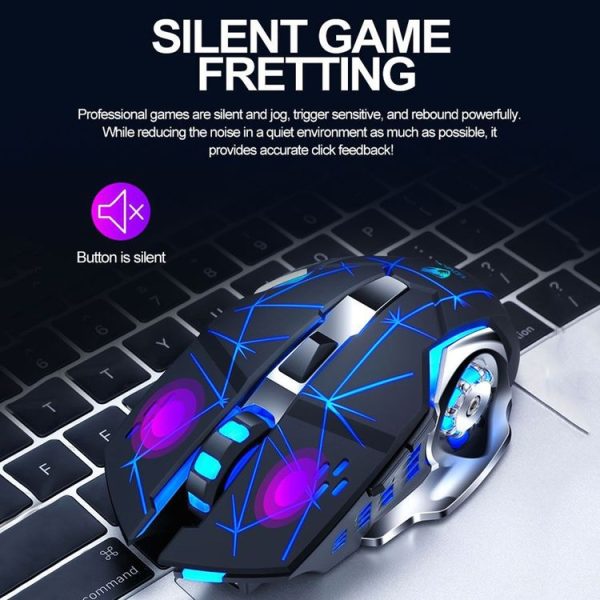 T-WOLF Q13 2.4GHz 6-keys RGB Colorful Light Gaming Wireless Mouse, Color: Single Mode Black - Image 7