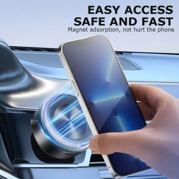 AIMITE M8 Car Phone Holder Vacuum Suction Cup Strong Magnetic Support Bracket (Silver) - Image 2