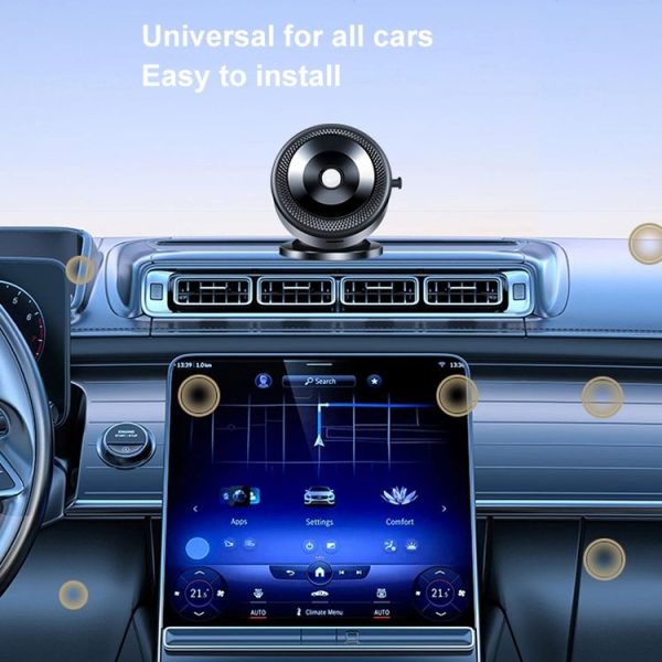 AIMITE M12 Car Phone Magnetic Rotating Holder Vacuum Suction Cup Strong Magnetic Support Bracket (Black) - Image 13