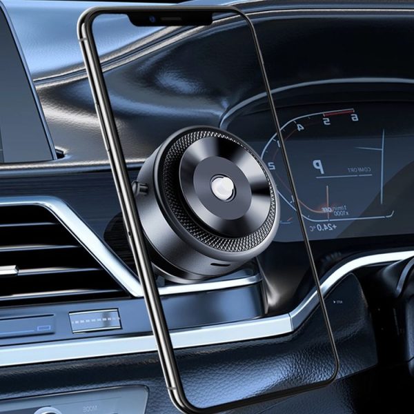 AIMITE M12 Car Phone Magnetic Rotating Holder Vacuum Suction Cup Strong Magnetic Support Bracket (Black) - Image 2