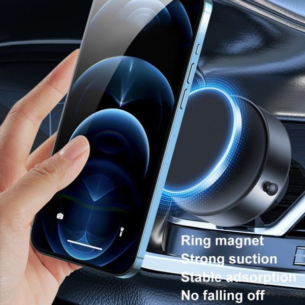 AIMITE M12 Car Phone Magnetic Rotating Holder Vacuum Suction Cup Strong Magnetic Support Bracket (Black) - Image 3