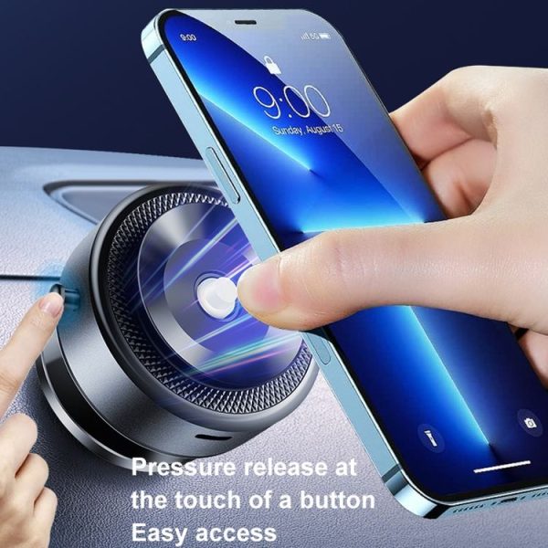 AIMITE M12 Car Phone Magnetic Rotating Holder Vacuum Suction Cup Strong Magnetic Support Bracket (Black) - Image 4