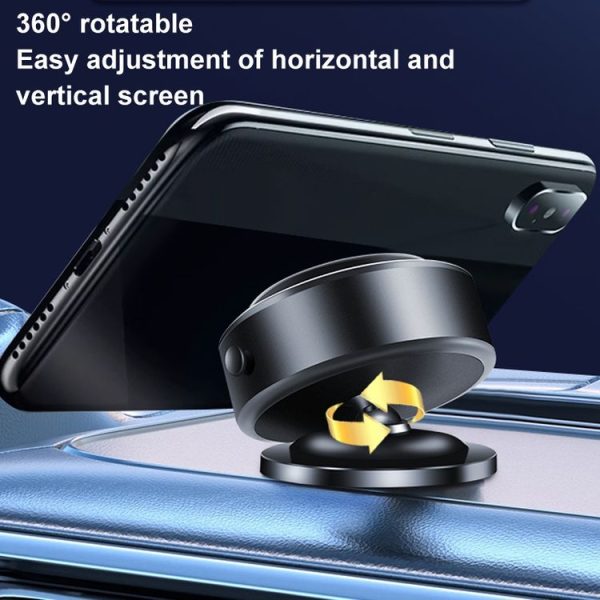 AIMITE M12 Car Phone Magnetic Rotating Holder Vacuum Suction Cup Strong Magnetic Support Bracket (Black) - Image 5