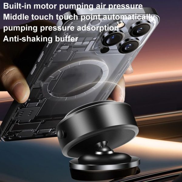 AIMITE M12 Car Phone Magnetic Rotating Holder Vacuum Suction Cup Strong Magnetic Support Bracket (Black) - Image 7