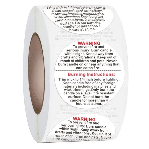 Round Warning Label Packaging Self-Adhesive Warning Sticker, Size: 1.5 inches 3.8 cm