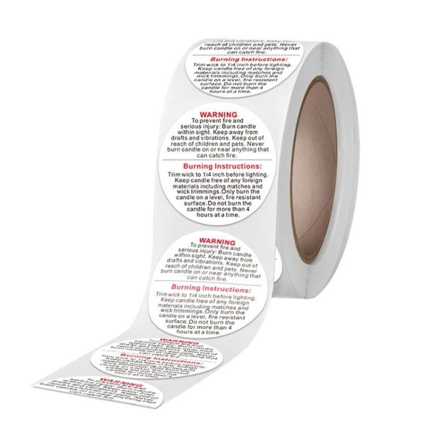 Round Warning Label Packaging Self-Adhesive Warning Sticker, Size: 1.5 inches 3.8 cm - Image 3