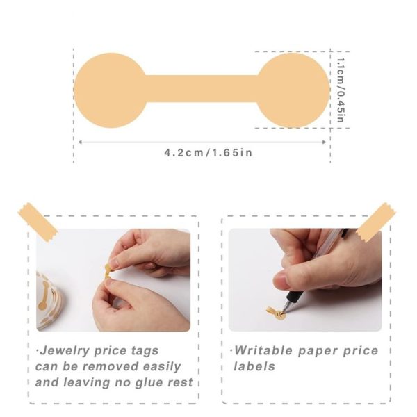 2pcs Jewelry Price Decoration Natural Kraft Paper Stickers, Model: J208 - Image 4