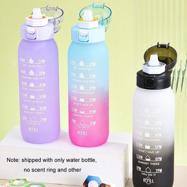 1000ml Large Capacity Tritan Water Mug Gradient Color Outdoor Sports Water Bottle (White Black) - Image 7