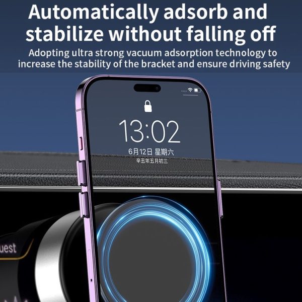 AIMITE X11 Car Vacuum Adsorption Cell Phone Magnetic Holder Universal Adjustable Navigation Support Bracket (Black Ordinary Model) - Image 7