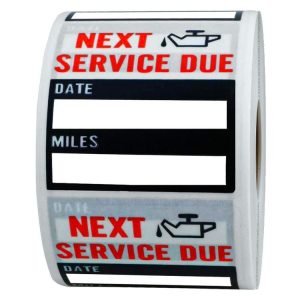 Car Oil Change / Maintenance Reminder Window Sticker (100pcs / Roll)