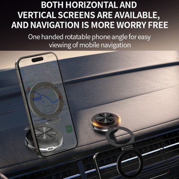 AIMITE C2 Car Vacuum Suction Cup Magnetic Three Axis Linkage Rotatable Cell Phone Holder (Black) - Image 11