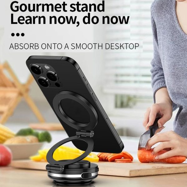 AIMITE C2 Car Vacuum Suction Cup Magnetic Three Axis Linkage Rotatable Cell Phone Holder (Black) - Image 18