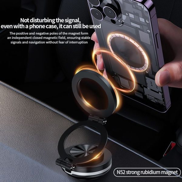 AIMITE C2 Car Vacuum Suction Cup Magnetic Three Axis Linkage Rotatable Cell Phone Holder (Black) - Image 7