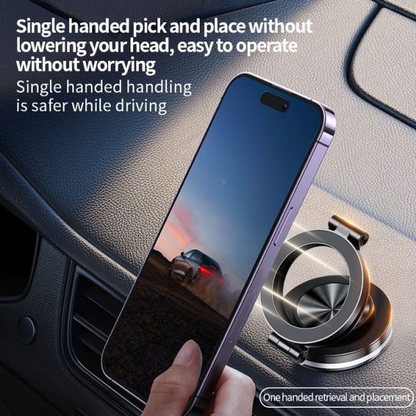 AIMITE C2 Car Vacuum Suction Cup Magnetic Three Axis Linkage Rotatable Cell Phone Holder (Black) - Image 9