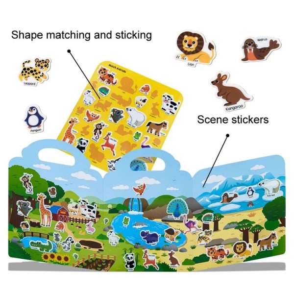 Kids Fun Toys Jelly Sticker Book Reusable Sticker Early Learning Baby Enlightenment Educational Toy, Style: Ocean World - Image 4
