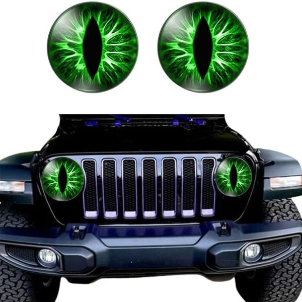 1pair Beast Eyes Headlight Decorative Stickers Off-Road Vehicle Front Lights Stereo Decals, Style: 1