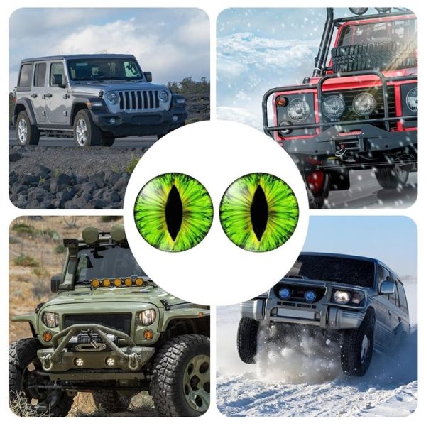 1pair Beast Eyes Headlight Decorative Stickers Off-Road Vehicle Front Lights Stereo Decals, Style: 1 - Image 4