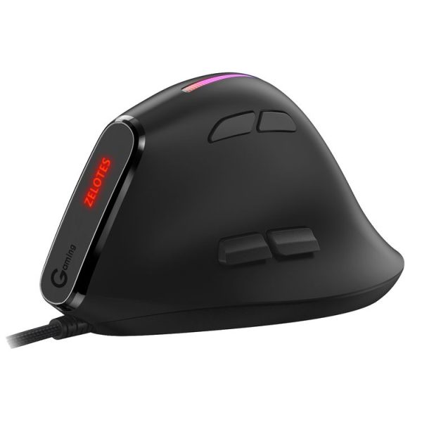 ZELOTES T50 9-Keys RGB Lighting Effect Vertical Grip Ergonomic Programming Wired Mouse (Black) - Image 2