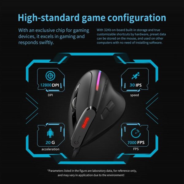 ZELOTES T50 9-Keys RGB Lighting Effect Vertical Grip Ergonomic Programming Wired Mouse (Black) - Image 9