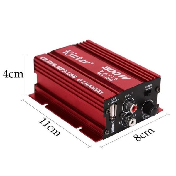 Kinter MA-150 Car Audio / Video 12V 2.0 Channel Mini Amplifier - Image 3